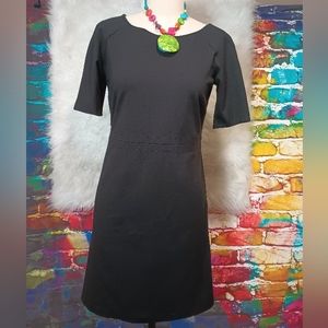 Talbots Black Short Sleeve Back Zip Dress Size Size 6